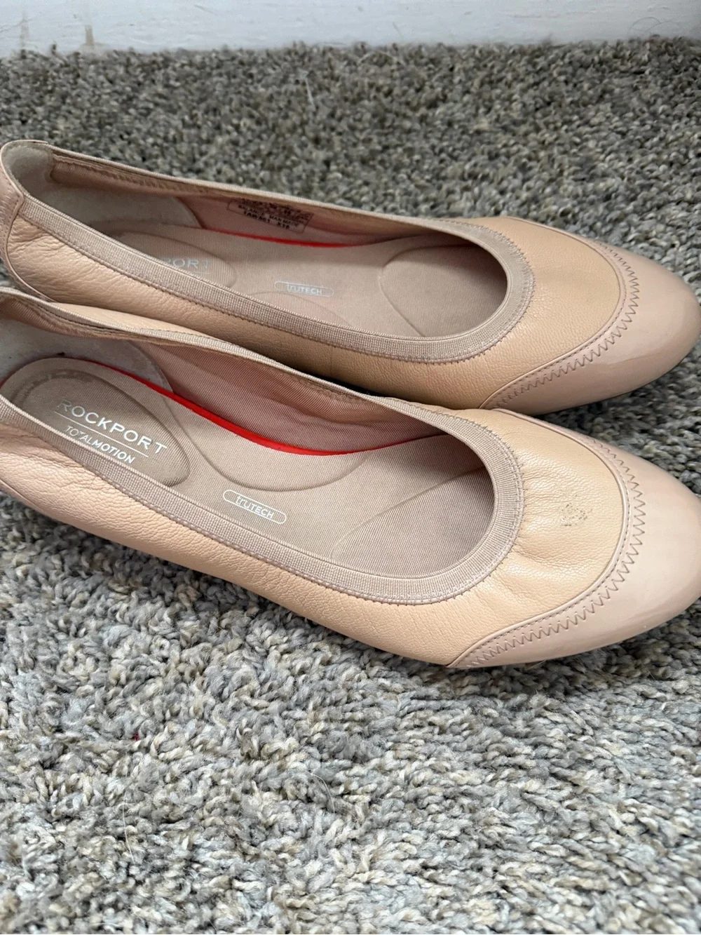 Rockport Ballet Flats Total Motion Stretch Beige Comfort Women’s 9